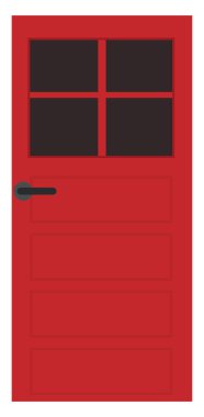 Kırmızı kapı, illüstrasyon, beyaz arkaplan üzerindeki vektör.