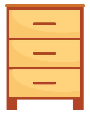 Sarı çekmeceler, illüstrasyon, beyaz arkaplan üzerindeki vektör.