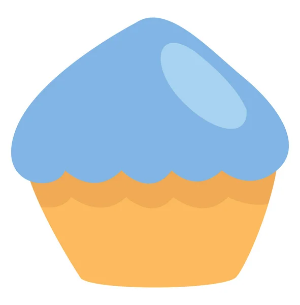 Blue Cupcake Illustration Vector White Background — Stock Vector