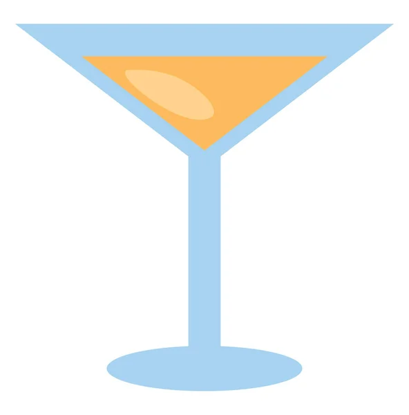 Cocktail Blauw Glas Illustratie Vector Een Witte Achtergrond — Stockvector