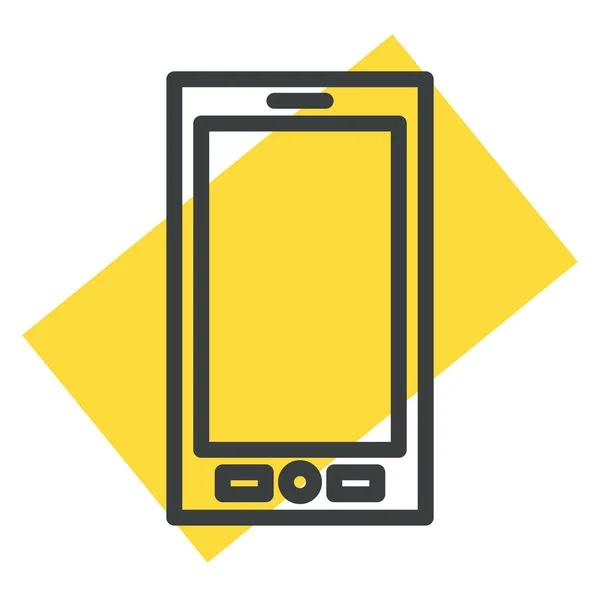 白色背景上的黄色电话机 — 图库矢量图片