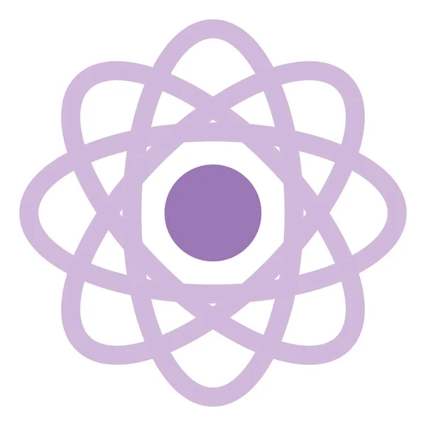 Atomo Ciencia Púrpura Ilustración Vector Sobre Fondo Blanco — Vector de stock