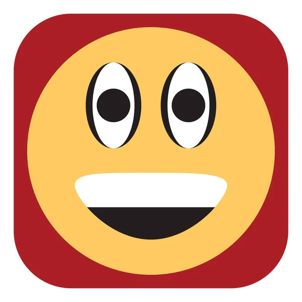 Emoji Con Sonrisa Brillante Ilustración Vector Sobre Fondo Blanco — Vector de stock