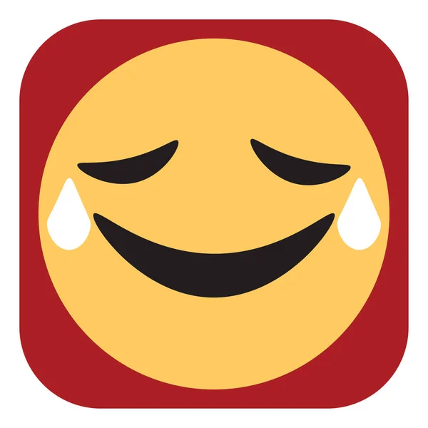 Cry Laughing Emoji Illustration Vector White Background — Stock Vector