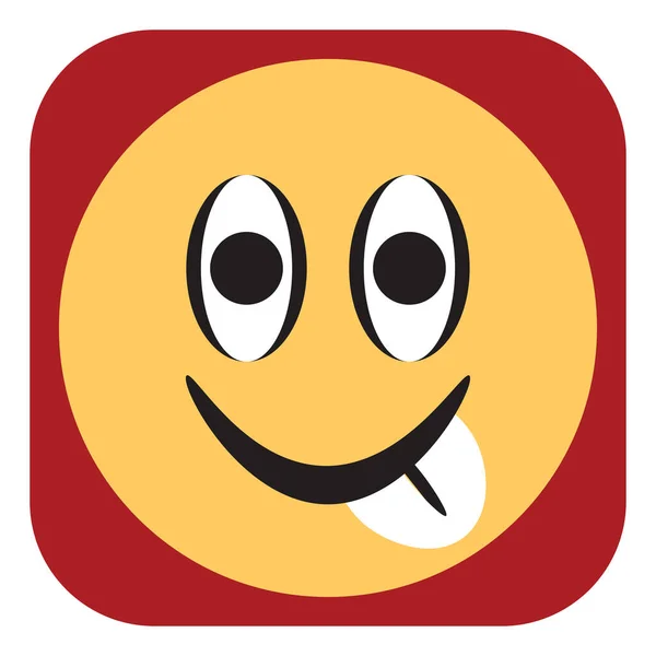 Emoji Avec Langue Sortie Illustration Vecteur Sur Fond Blanc — Image vectorielle