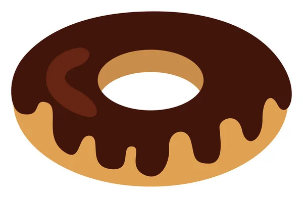 Çikolata Kaplı Çörek Illüstrasyon Beyaz Arka Planda Vektör — Stok Vektör