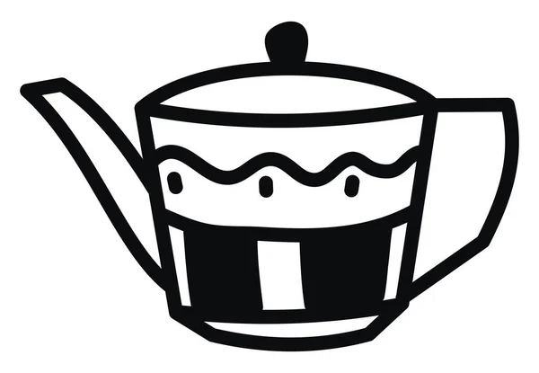 Interessante Theepot Illustratie Vector Een Witte Achtergrond — Stockvector