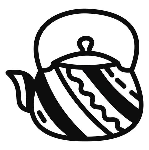 Decorative Teapot Illustration Vector White Background — Stock Vector