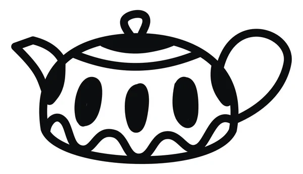 Cute Teapot Illustration Vector White Background — Stock Vector