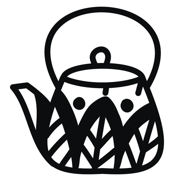 Çaydanlık Illüstrasyon Beyaz Arkaplan Üzerindeki Vektör — Stok Vektör