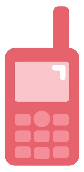 Eski Kırmızı Telefon Illüstrasyon Beyaz Arkaplan Üzerindeki Vektör — Stok Vektör