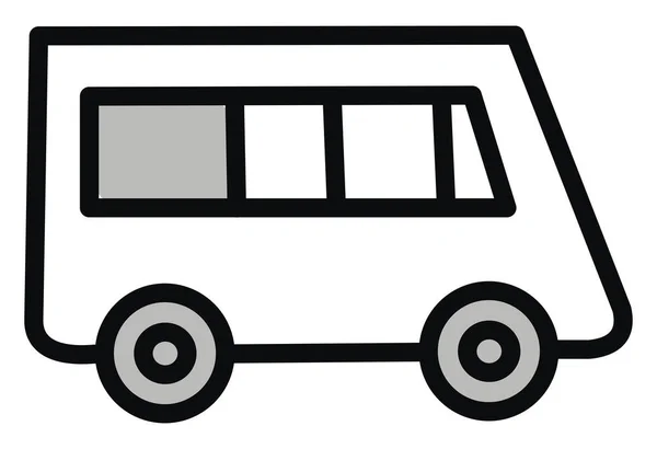 Wit Busje Illustratie Vector Een Witte Achtergrond — Stockvector