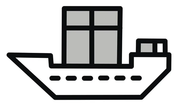 Грузовой Корабль Иллюстрация Вектор Белом Фоне — стоковый вектор