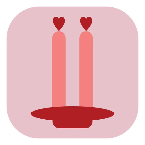 两支爱情蜡烛 白色背景上的矢量 — 图库矢量图片