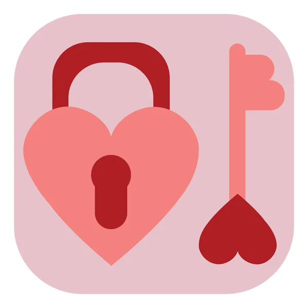 Heart Locket Key Illustration Vector White Background — Stock Vector