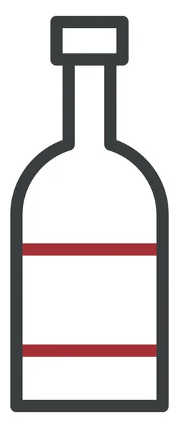 Vörösbor Palackban Illusztráció Vektor Fehér Alapon — Stock Vector