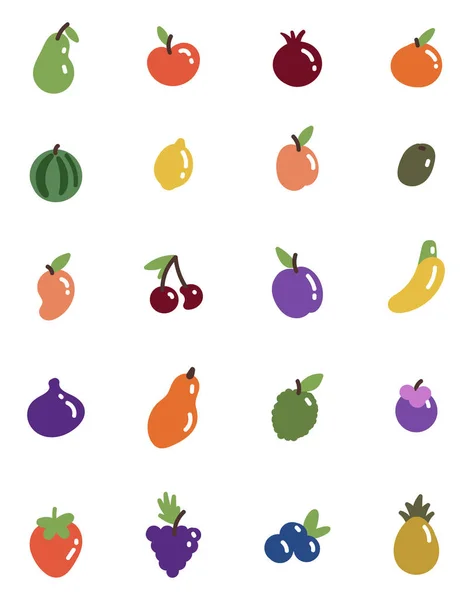 Fresh Fruit Illustration Vector White Background — Stock Vector