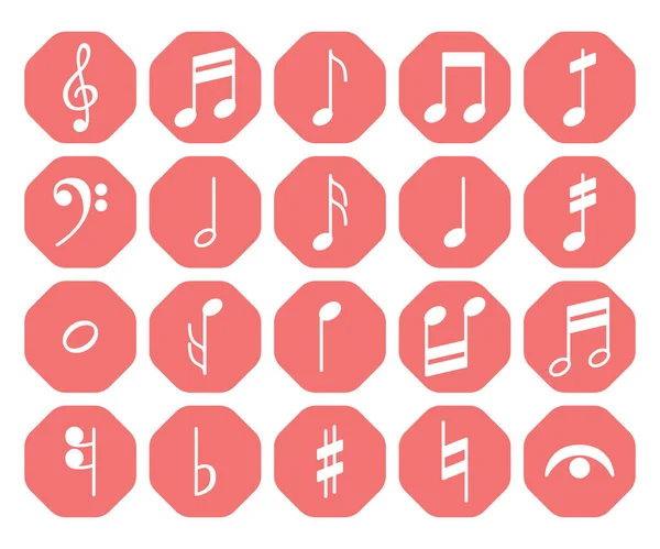 Music Notes Illustration Vector White Background — Stock Vector