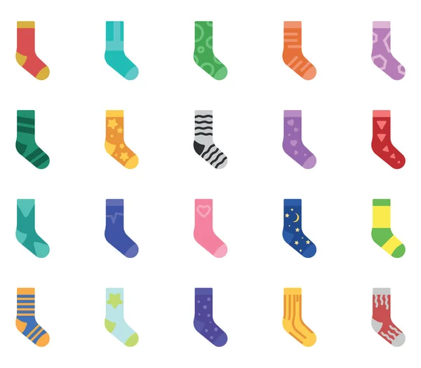 Bunte Socken Illustration Vektor Auf Weißem Hintergrund — Stockvektor