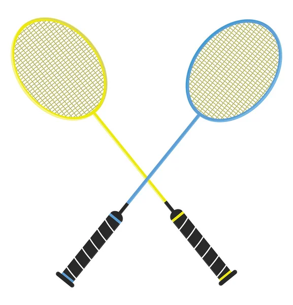Badmintonové Rakety Ilustrace Vektor Bílém Pozadí — Stockový vektor