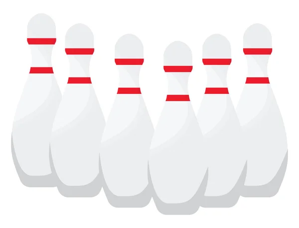 Vita Bowling Stift Illustration Vektor Vit Bakgrund — Stock vektor