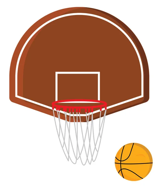 Basketball Board Ball Εικονογράφηση Διάνυσμα Λευκό Φόντο — Διανυσματικό Αρχείο