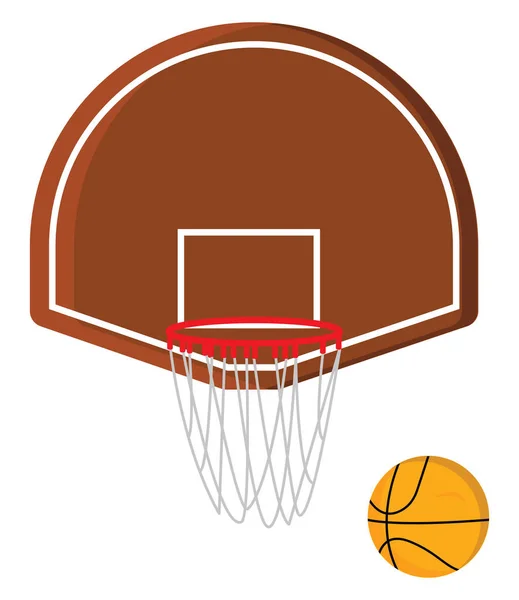 Placa Basquete Bola Ilustração Vetor Sobre Fundo Branco —  Vetores de Stock