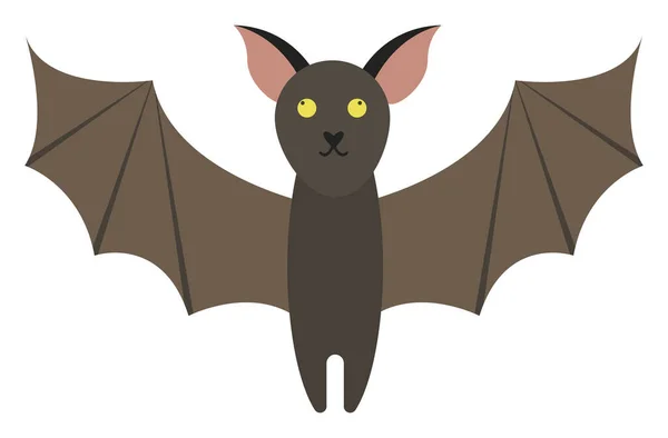 Liten Bat Illustration Vektor Vit Bakgrund — Stock vektor
