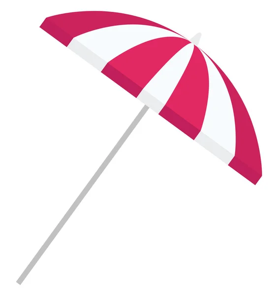 Красный Пляжный Зонтик Иллюстрация Вектор Белом Фоне — стоковый вектор