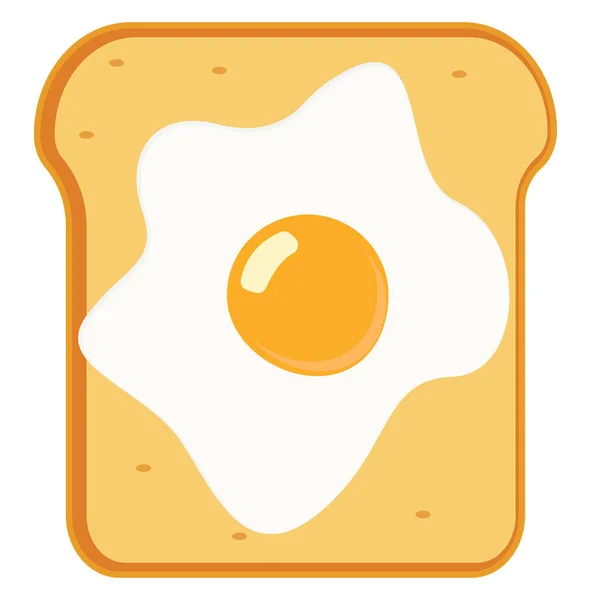 Kızarmış Yumurtalı Tost Çizim Beyaz Arka Planda Vektör — Stok Vektör