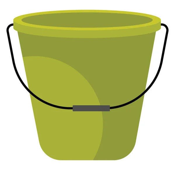 Green Bucket Illustration Vector White Background — Stock Vector