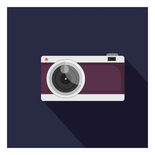 Lila Kamera Illusztráció Vektor Fehér Alapon — Stock Vector