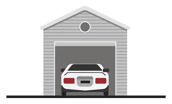 Autogarage Illustration Vektor Auf Weißem Hintergrund — Stockvektor