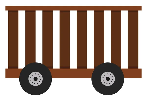 Holzwagen Illustration Vektor Auf Weißem Hintergrund — Stockvektor