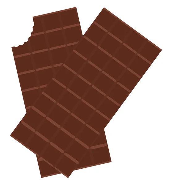 Duas Barras Chocolate Ilustração Vetor Fundo Branco —  Vetores de Stock