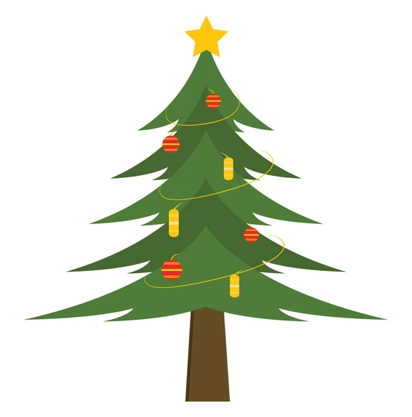 Árbol Navidad Ilustración Vector Sobre Fondo Blanco — Vector de stock