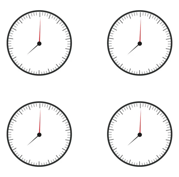 Vier Uhren Illustration Vektor Auf Weißem Hintergrund — Stockvektor