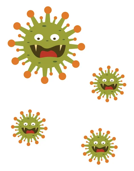 Virusul Corona Ilustrație Vector Fundal Alb — Vector de stoc
