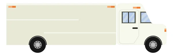 Білий Фургон Доставки Ілюстрація Вектор Білому Тлі — стоковий вектор
