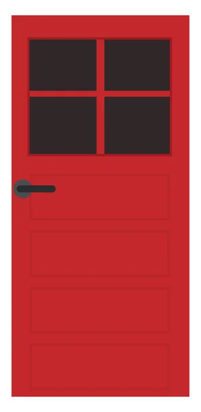 Red Door Illustration Vector White Background — Stock Vector