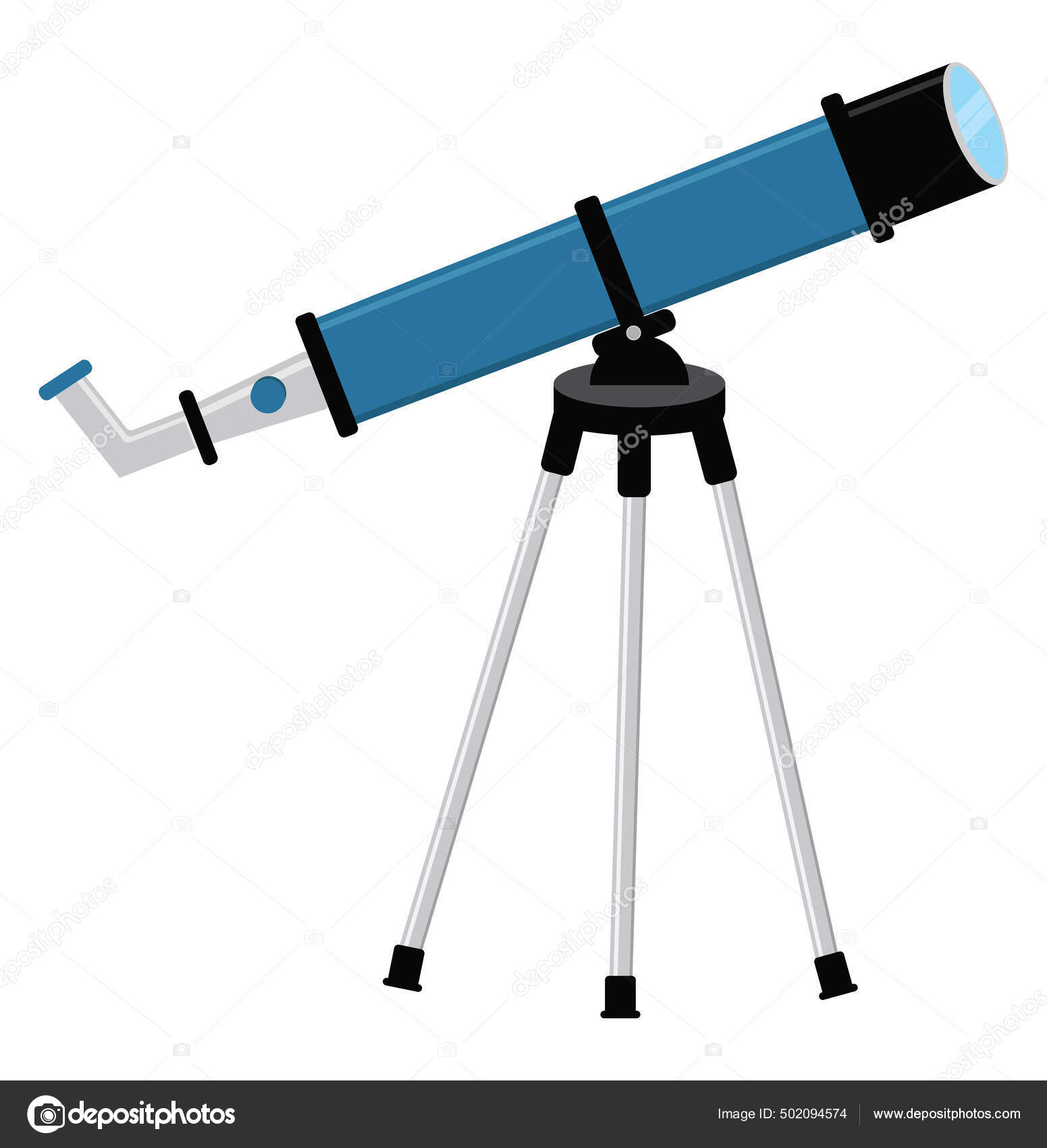 蓝色望远镜白色背景上的矢量图库矢量图©Morphart 502094574, image size:1551x1700