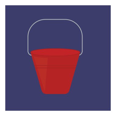 Kırmızı ateş kovası, illüstrasyon, beyaz arkaplanda vektör.