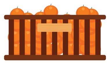 Beyaz arkaplanda meyve sandığı, illüstrasyon, vektör.