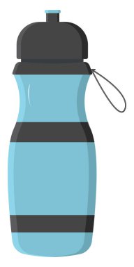 Mavi jimnastik şişesi, illüstrasyon, beyaz arka planda vektör.