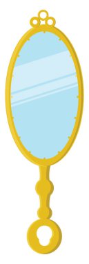 El aynası, illüstrasyon, beyaz arkaplandaki vektör.