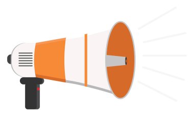 El hoparlörü, illüstrasyon, beyaz arkaplan üzerinde vektör.