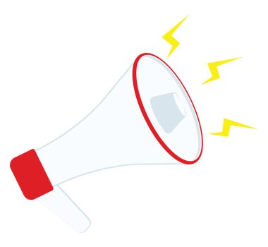 Beyaz hoparlör, illüstrasyon, beyaz arkaplan üzerindeki vektör.