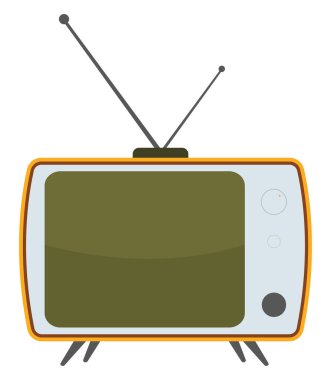 Eski televizyon, illüstrasyon, beyaz arkaplan üzerindeki vektör.