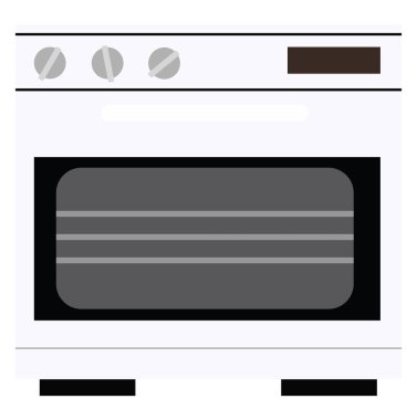 Beyaz retro fırın, illüstrasyon, beyaz arkaplan üzerindeki vektör.