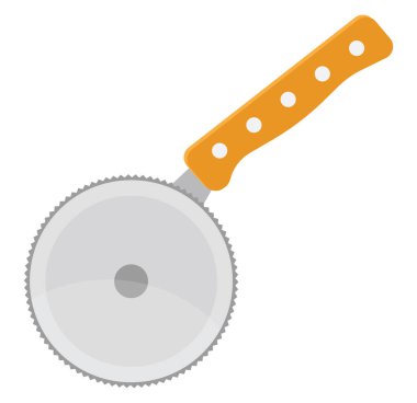 Tahta pizza kesicisi, illüstrasyon, beyaz arka planda vektör..